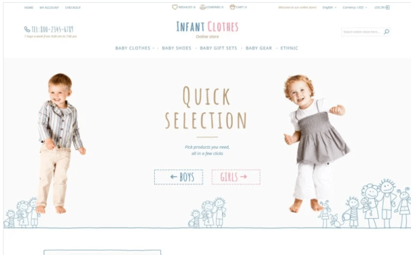Infant Clothes Magento Theme