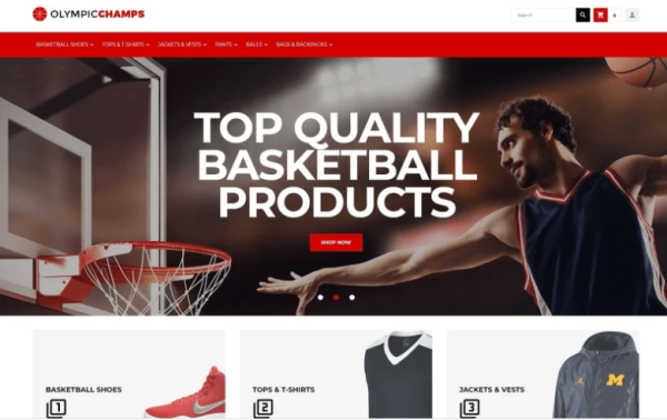 OlympicChamps Basketball Store Magento Theme