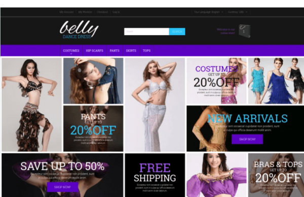 Belly Dance Costumes Magento Theme