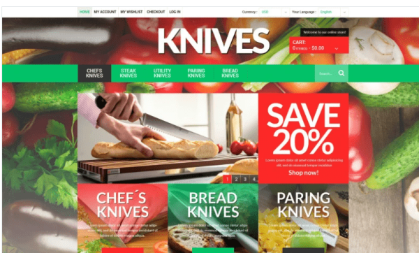 Knives Online Store Magento Theme