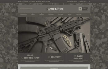 Online Weapon Store Magento Theme