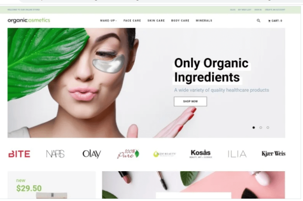 OrganicCosmetics Clean eCommerce Cosmetics Store Magento Theme