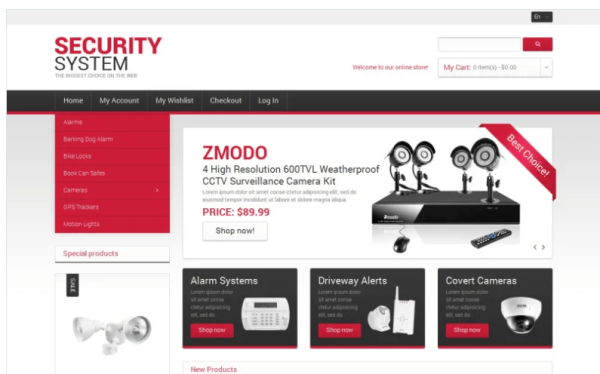 Security Systems Magento Theme